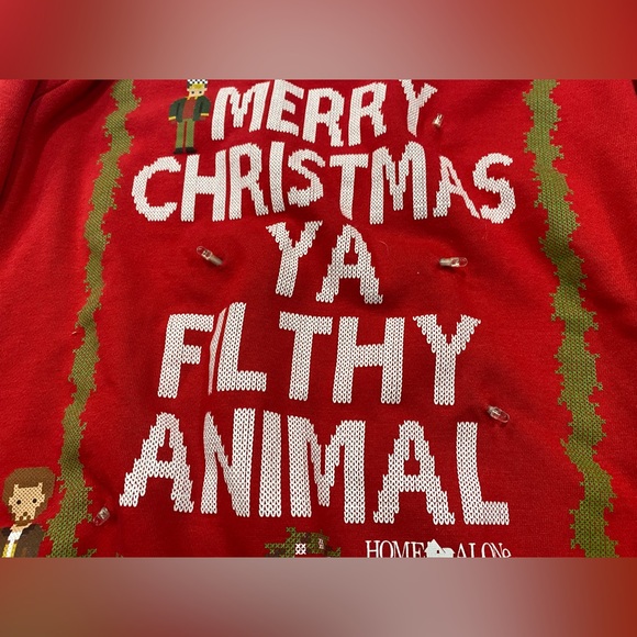 Home Alone Red Christmas Light Up Sweater Small *Does Not Work* Size XS - Picture 3 of 4